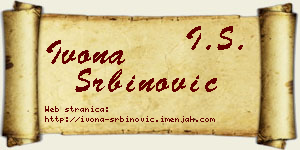 Ivona Srbinović vizit kartica